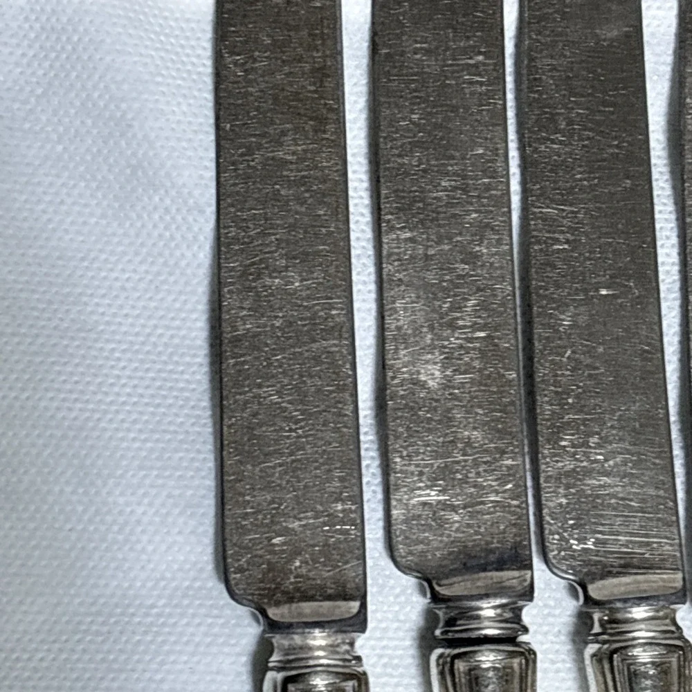 6 Louis XVI Atq Oneida Community Plate Silver Plated Dinner Knifes No Monogram